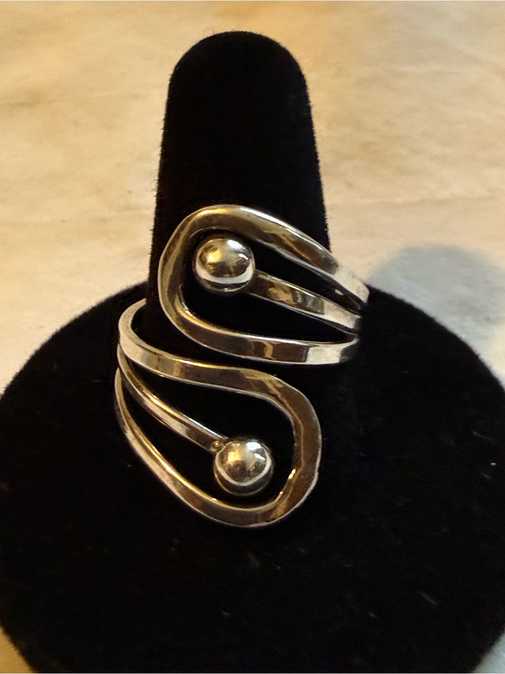 Sterling Silver Swirl Open Ring - Silver